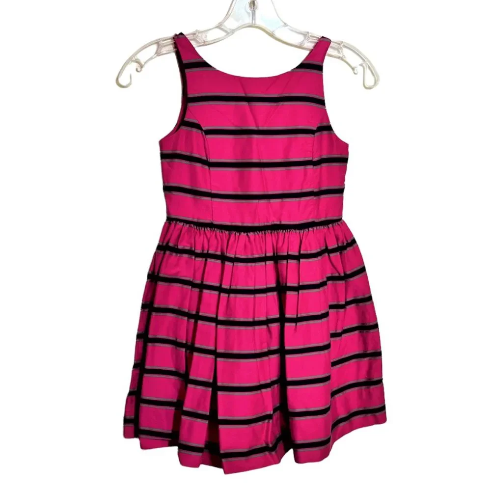 Girl's Ralph Lauren Pink Striped Sleeveless Button-Down Back Dress, Size 8